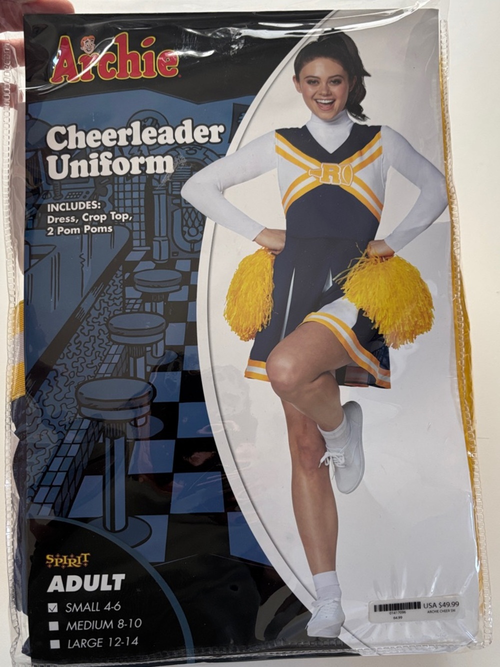 Arche Kids Cheerleader Costume in Navy, White and Yellow